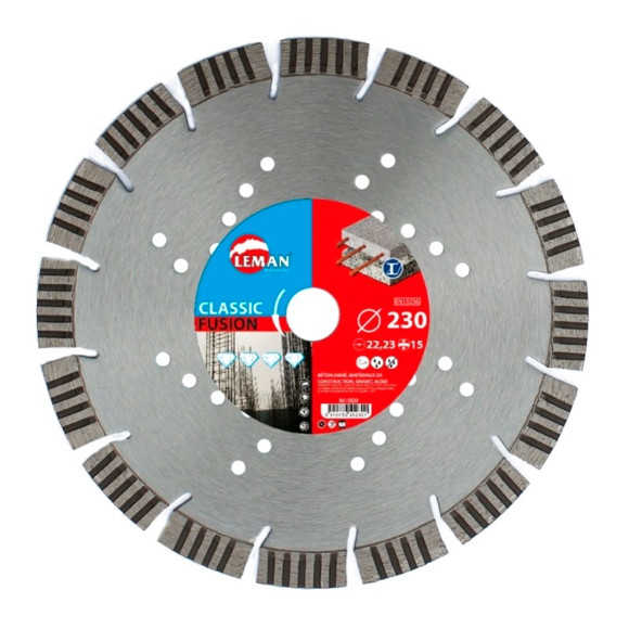 DISCO DIAMANTADO SUPER CANTERO LEMAN 230X2,7X12X22,23MM