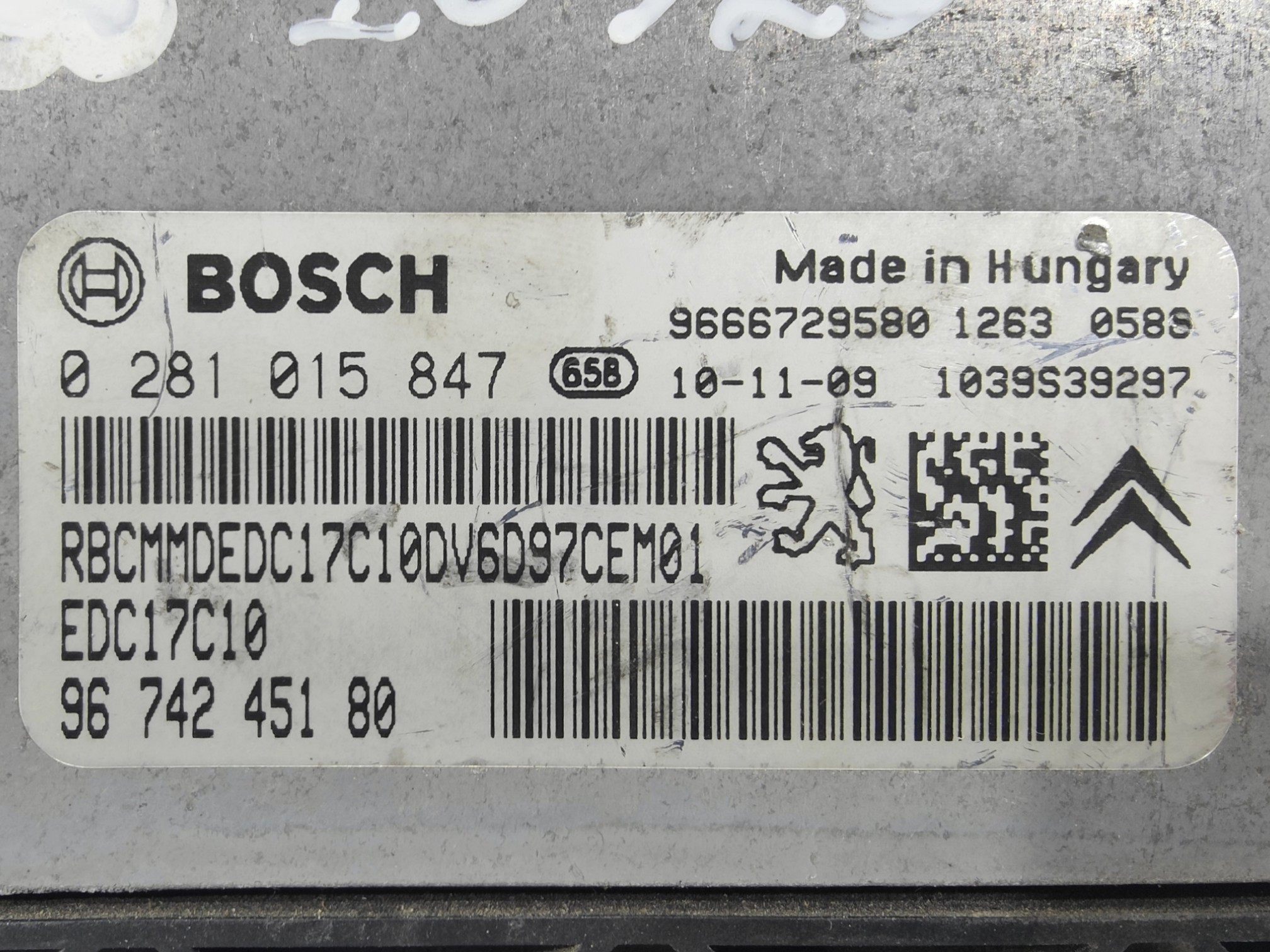 ECU de motor Peugeot 308 SW 1.6 HDI 2010, Ref: 10920-K3B6