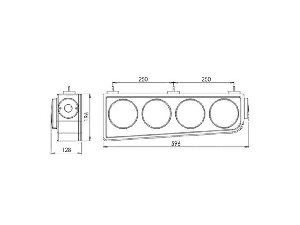 Faro trasero universal módulo LED derecho 12/24V