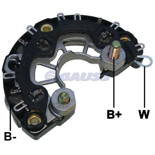 PLAQUETA RECTIFICADORA DIODOS ALT. FIAT SIENA 01...09 C/BOSCH GAUSS SIMILAR A F00M123207/317