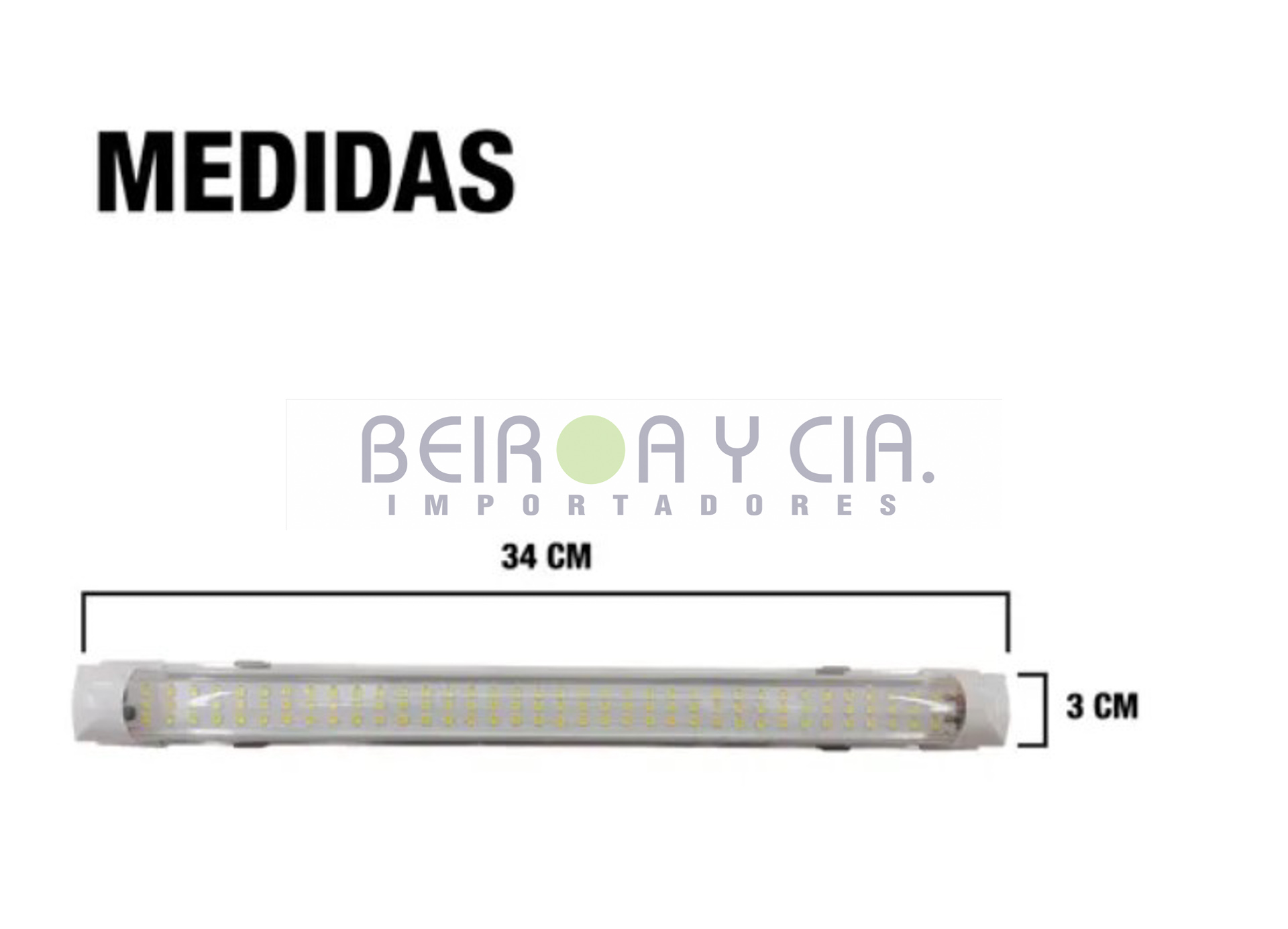 PLAFON XE LED 34CM X 3CM X 3.5 CM 12V/24V C/LLAVE