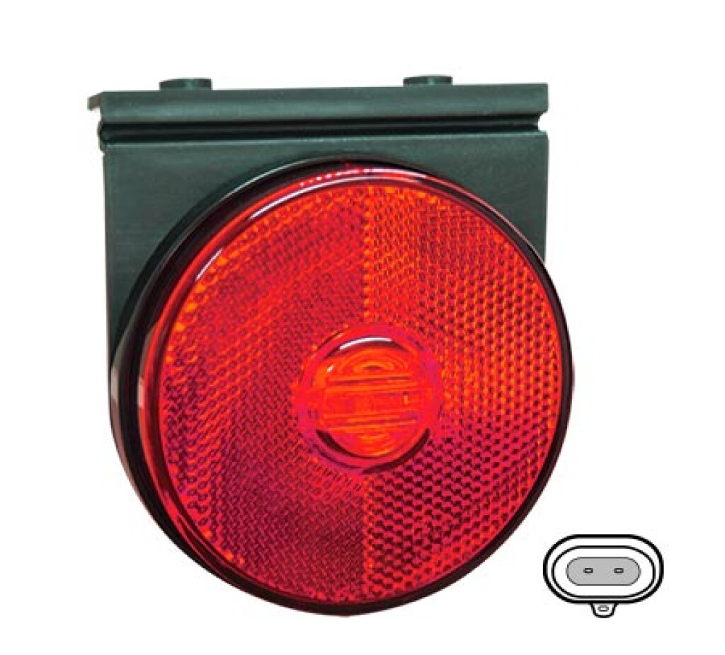 Faro Lateral LED Rojo Bivolt con Soporte y Ficha 2 Terminales