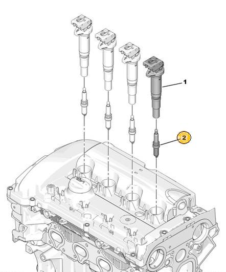 BUJIA PEUGEOT 308-DS3-3008 1.6 THP ORIGINAL [ORIGINAL PSA]