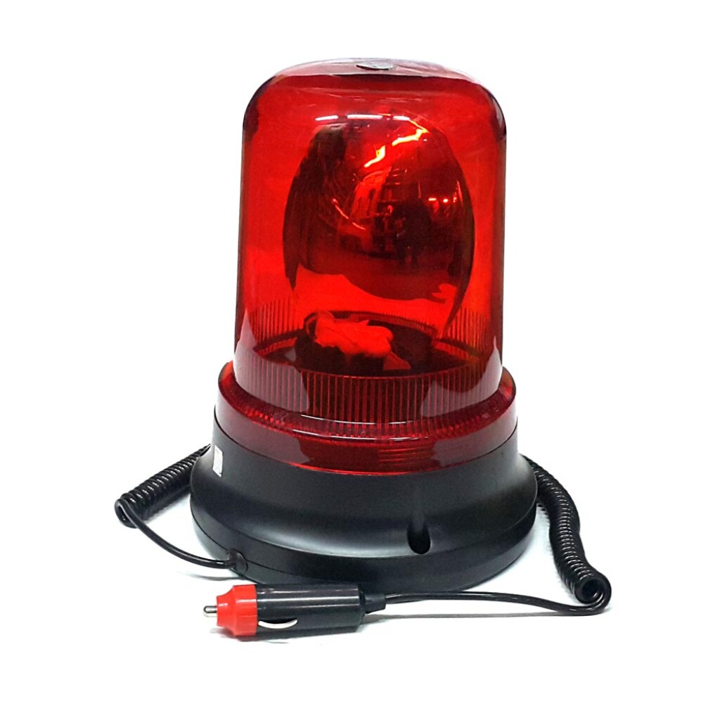 Baliza giratoria de señalización 24V roja