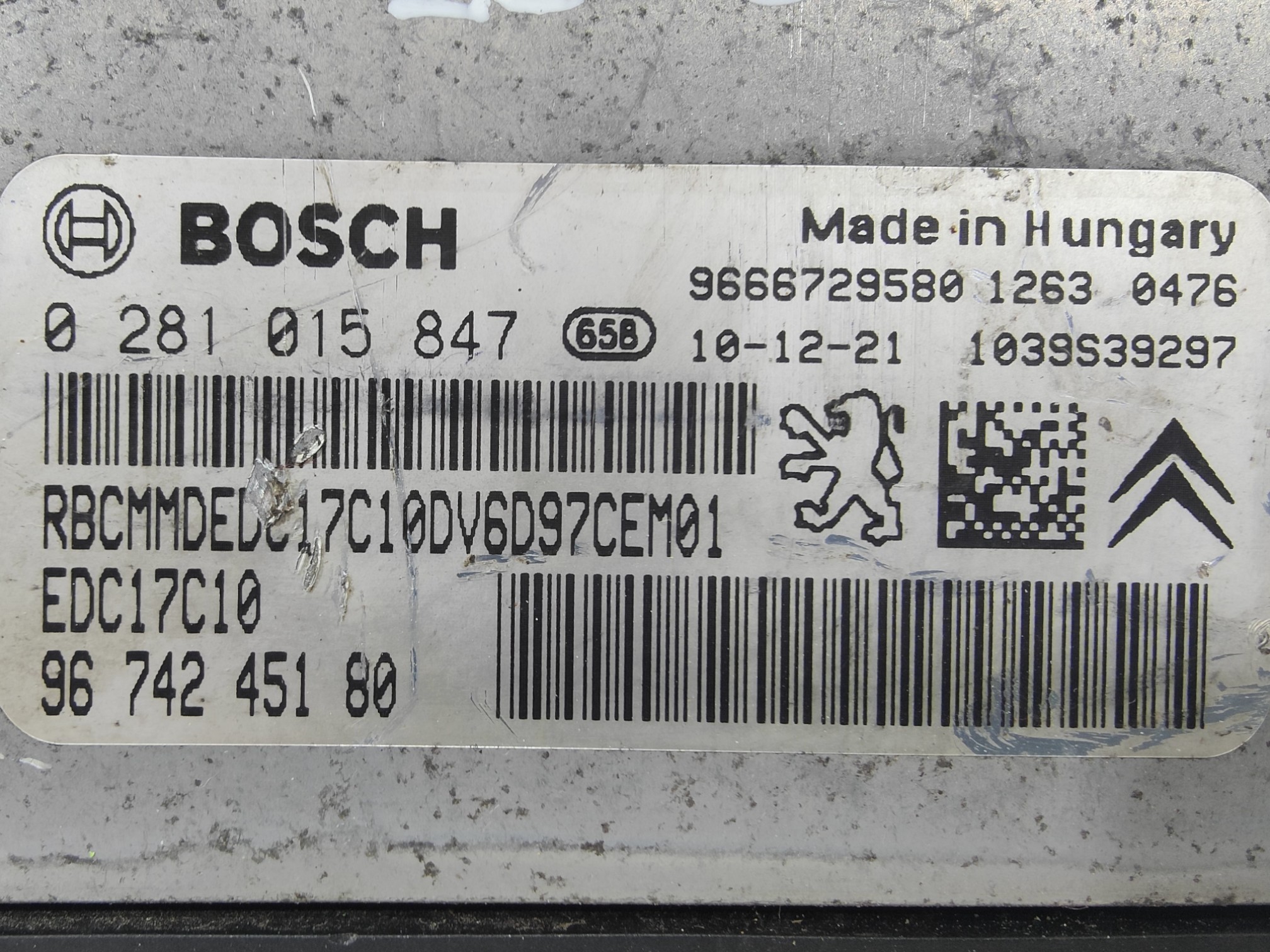 ECU de motor Peugeot 308 SW 1.6 HDI 2010, Ref: 11038-K3C10