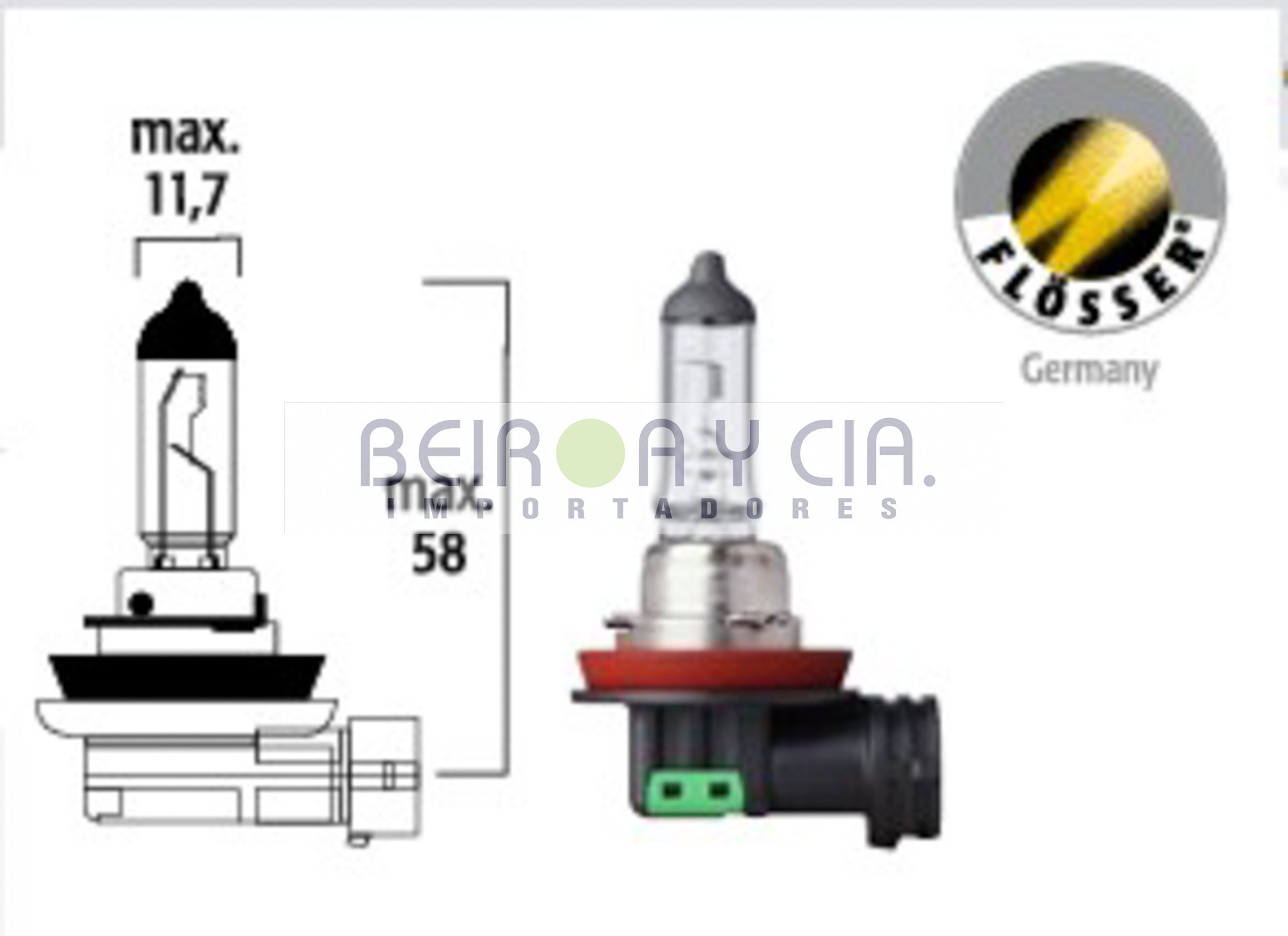 LAMPARA FLOSSER H11 12V 55W PGJ19-2 53110