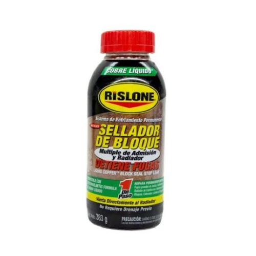 SELLADOR DE BLOQUE DETIENE FUGAS MULTIPLE ADMISION Y RADIADOR RISLONE COBRE LIQUIDO USA 383GR