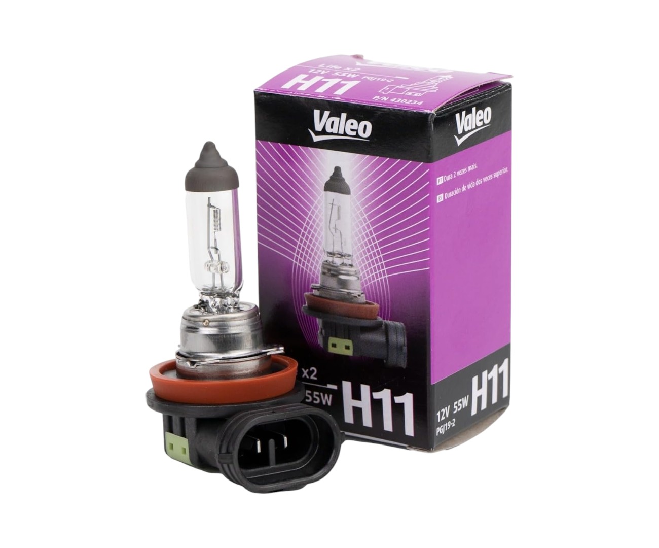 LAMPARA HALOGENA H11 12V 55W LIFE X2