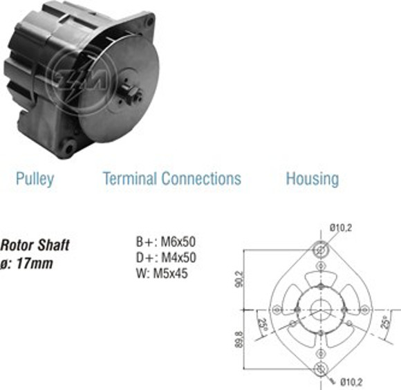 ALTERNADOR 24V 45AMP SCANIA 111/112/113/CASE