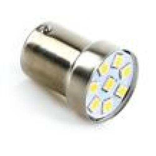LAMPARA TIPO LED 1 POLO G18.5 BA15S 8 LED 2835SMD 12V BLANCA = 10002 STX
