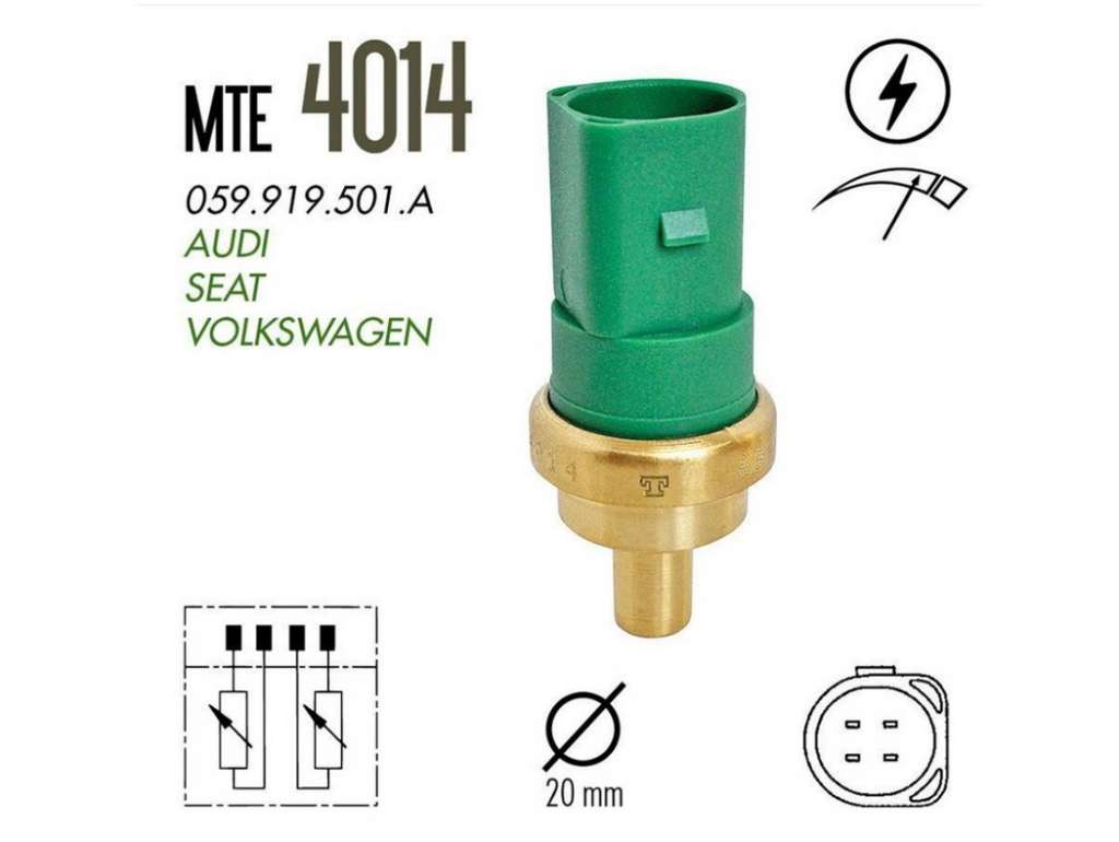 BULBO TEMPERATURA VW GOLF/BORA/PASSAT/SEAT VERDE