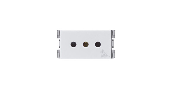 MODULO TOMA BLANCO 3 EN LINEA ATENEA C/SEG 10AMP 250V