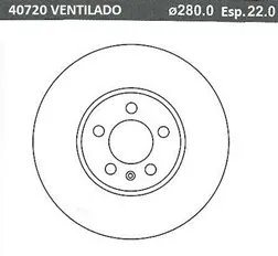 DISCO FRENO (280mm) DEL VW GOLF 98