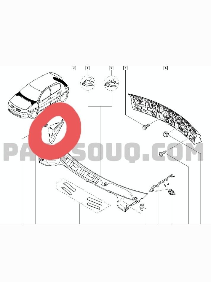 Moldura Parabrisa Renault Megane Il Derecha