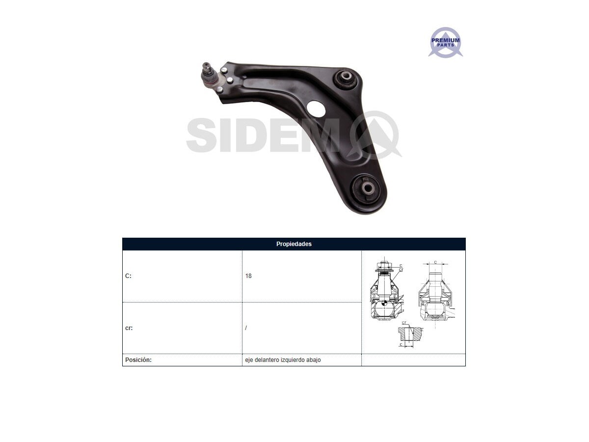 Parilla De Suspension Del Citroen C-Elysee, Peug 301 12-25 Izq