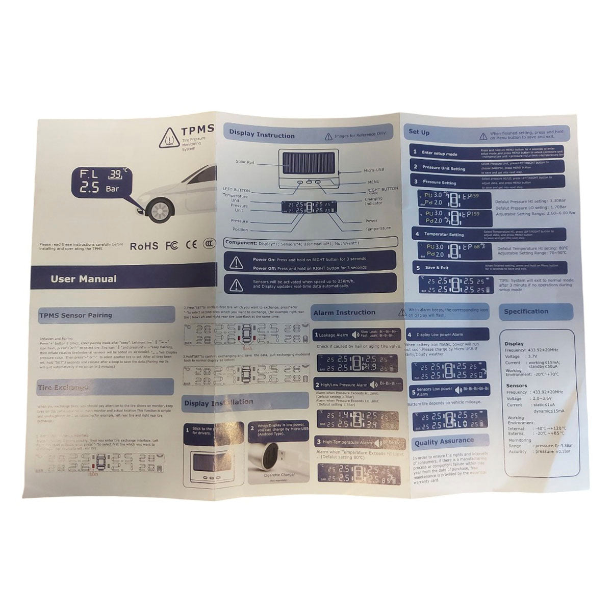 Kit de Sensores de Presión de Neumáticos (TPMS) Internos