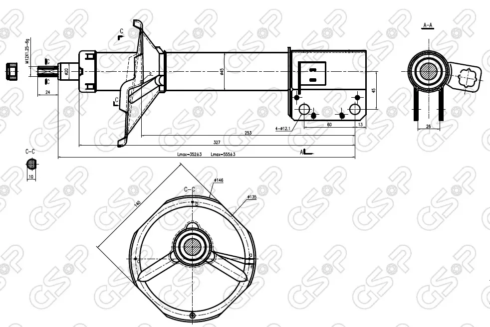 AMORTIGUADOR TRA DER DAIHATSU G200-G-MOVE 97 BREME