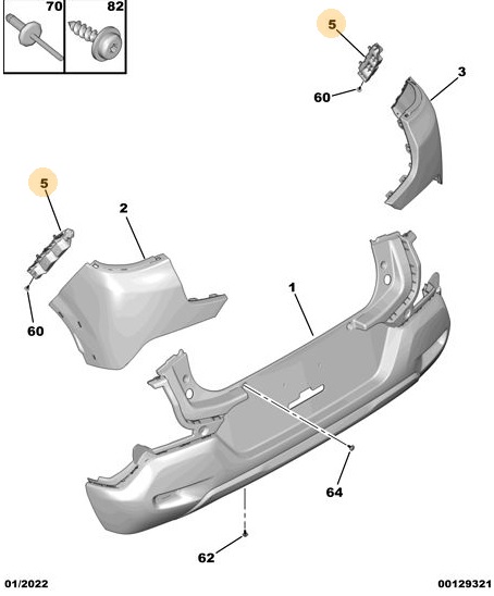 SOPORTE PARAGOLPES TRASERO IZQUIERDO NUEVO CITROEN C3 [ORIGINAL PSA]