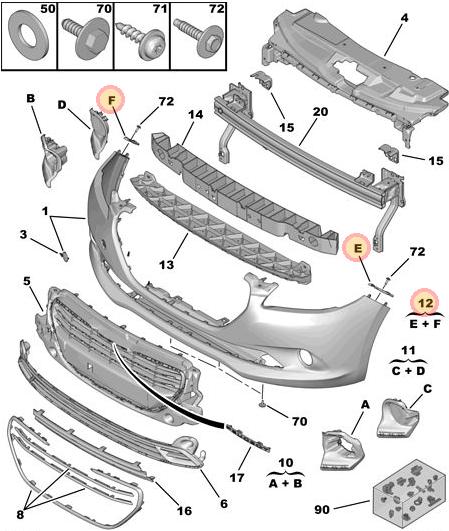 Soporte de paragolpes delantero