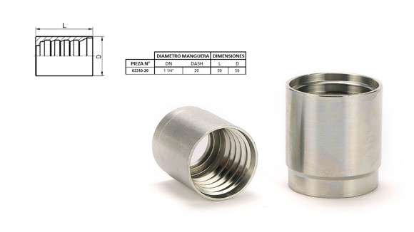CAMISA R1,R2 1 Y 2 MALLAS 1.1/2"24 D67 L72 NO PELA CAÑO