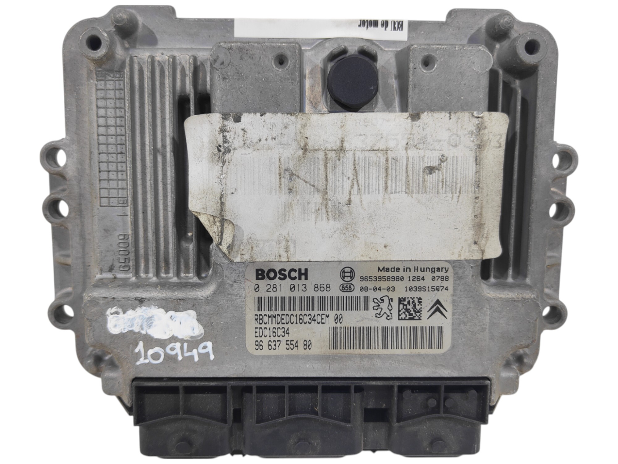ECU de motor Peugeot 207 1.6 HDI 2008, Ref: 10949-K3B9
