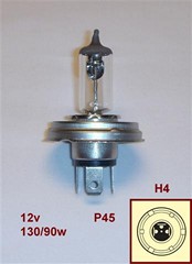 LAMPARA 12V H4 P45 130/90W (TRIFA)