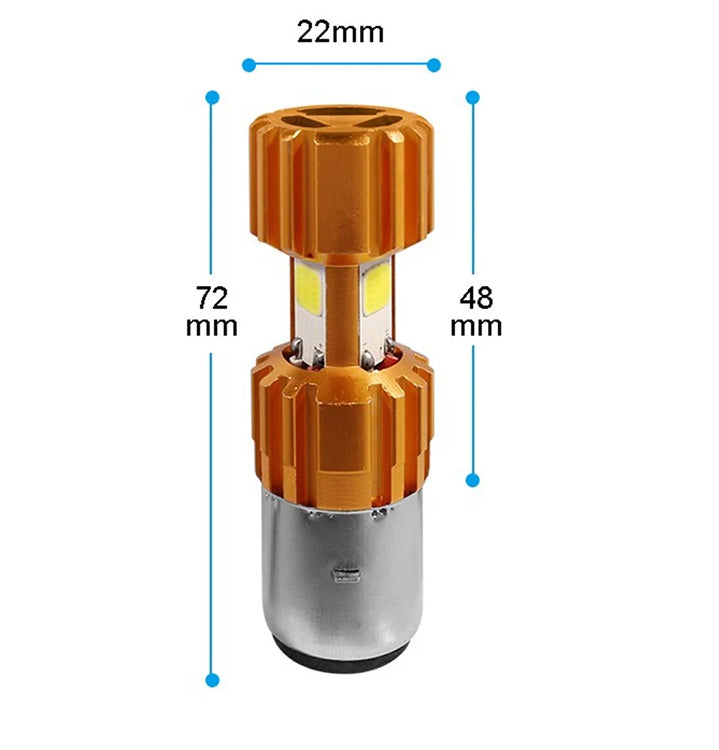 Lampara Led Moto Alta/Baja 18W 12-30V Ba20D 3 Caras