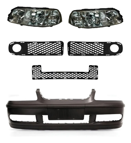 Kit Paragolpe Rejillas Y Semiopticas Dobles Vw Gol G3