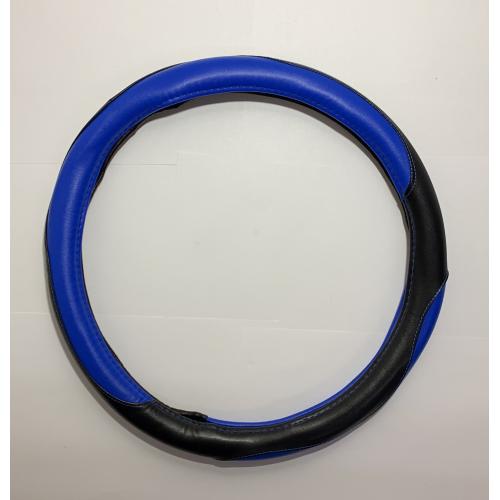 CUBRE VOLANTE CUERO NEGRO C/AZUL TIPO BMW
