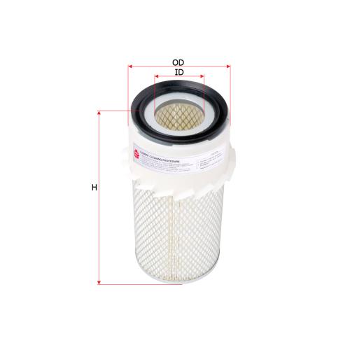 FILTRO AIRE MITSUBISHI L300 86...2006 TUBO CIL. 160X66X292MM HYUNDAI GALLOPER SAKURA MD603446