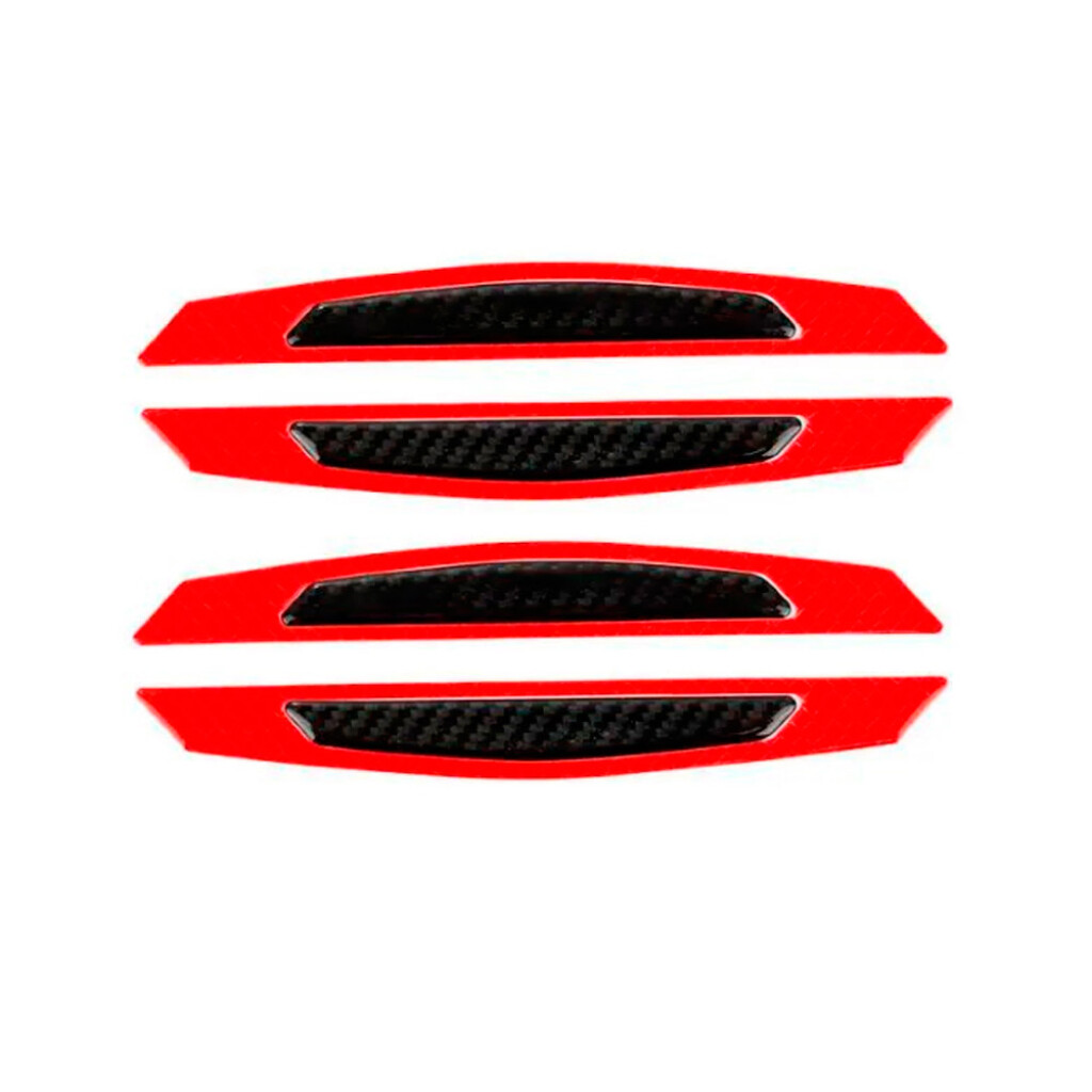 ACCESORIO EXTERIOR - JGO.4 PROTECTORES PUERTA 17X4CM ROJO / CARBONO