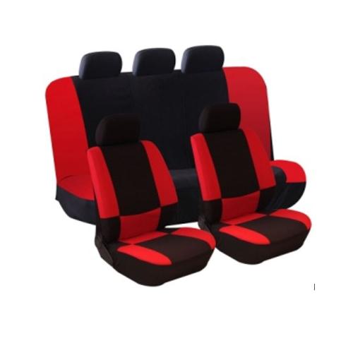 JGO. FUNDAS 4 ASIENTOS AUTO HIGH 9 PIEZAS COLOR NEGRO C/ROJO