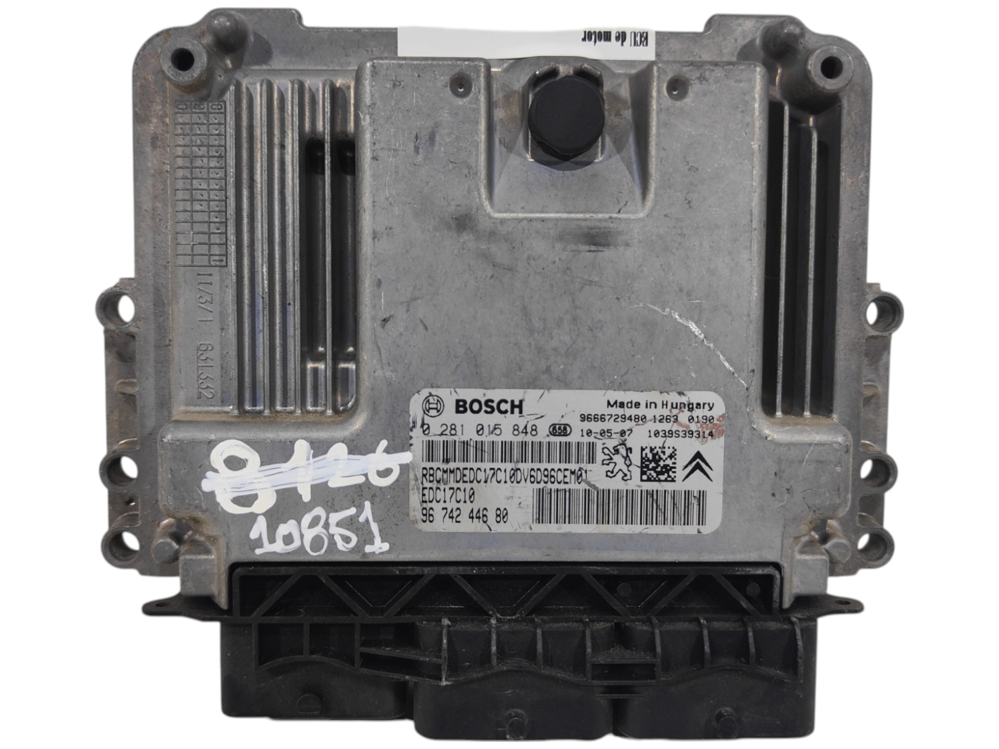 ECU de motor Peugeot Citroen 1.6 HDI 2010, Ref: 10851-K3B1