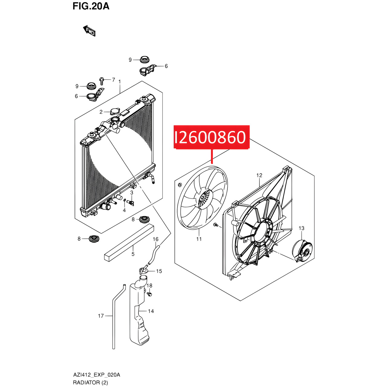 ELECTROVENTILADOR CON SOPORTE -ORIGINAL