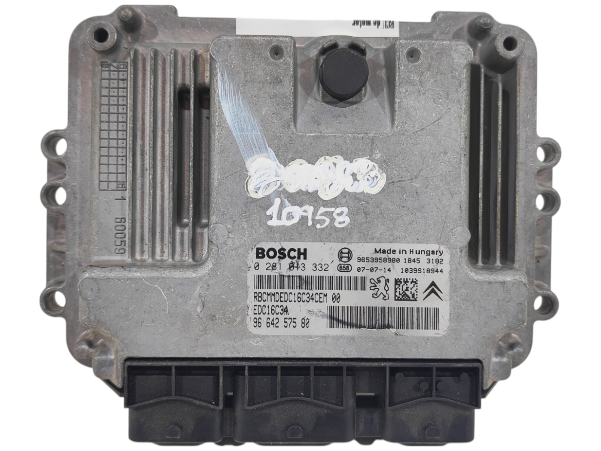ECU de motor Peugeot Citroen 1.6 HDI 2007, Ref: 10958-K3B9