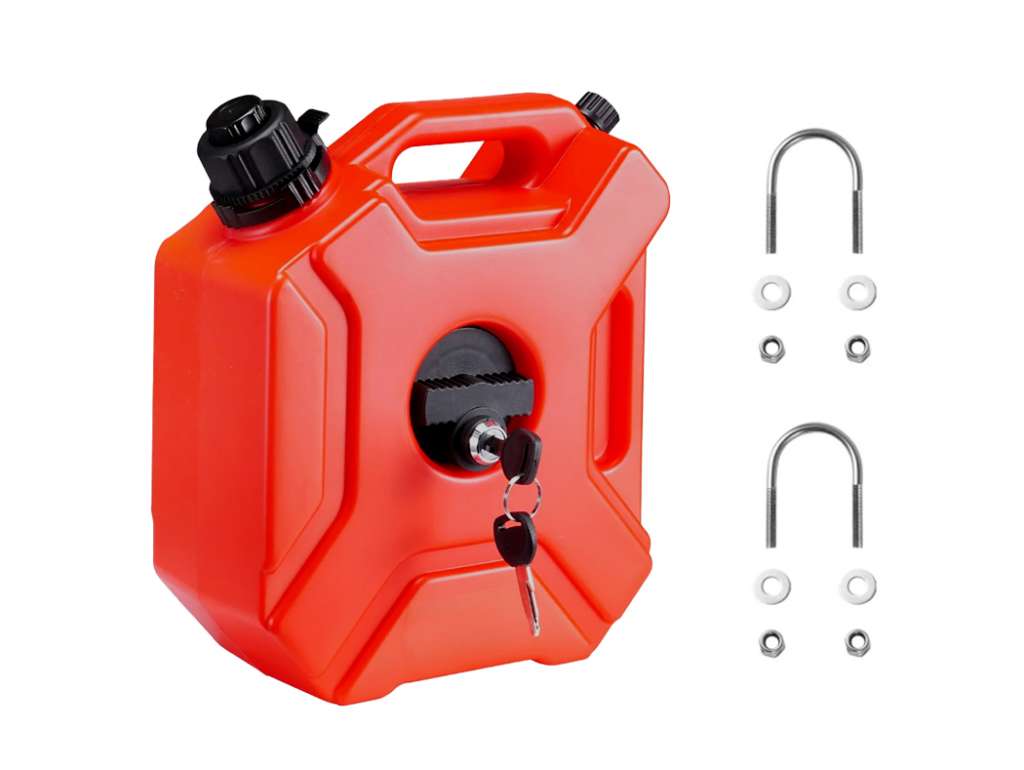 BIDON PLASTICO 5 LITROS C/SOPORTE PARA MOTO AGUA/COMBUSTIBLE
