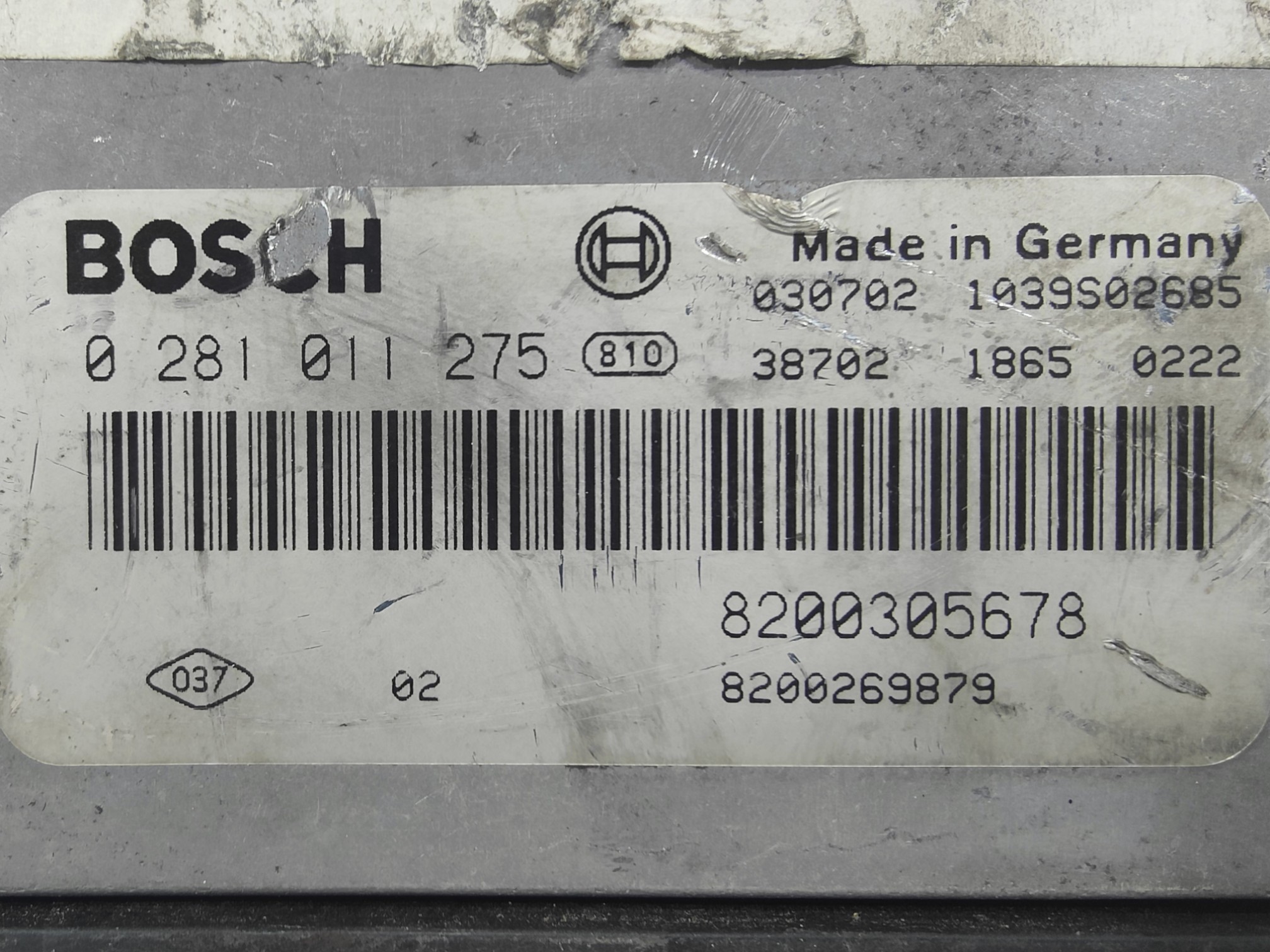 ECU de motor Renault MEGANE II SCENIC 1.9 DCI 120HP 2003, Ref: 10998-K2B12