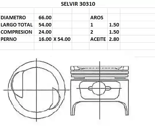 PISTONES  66mm CHANA-DFM-EFFA 1000  STD