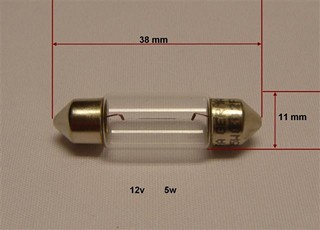 LAMPARA 12V 5W TUBULAR (11 X 39) (TRIFA)