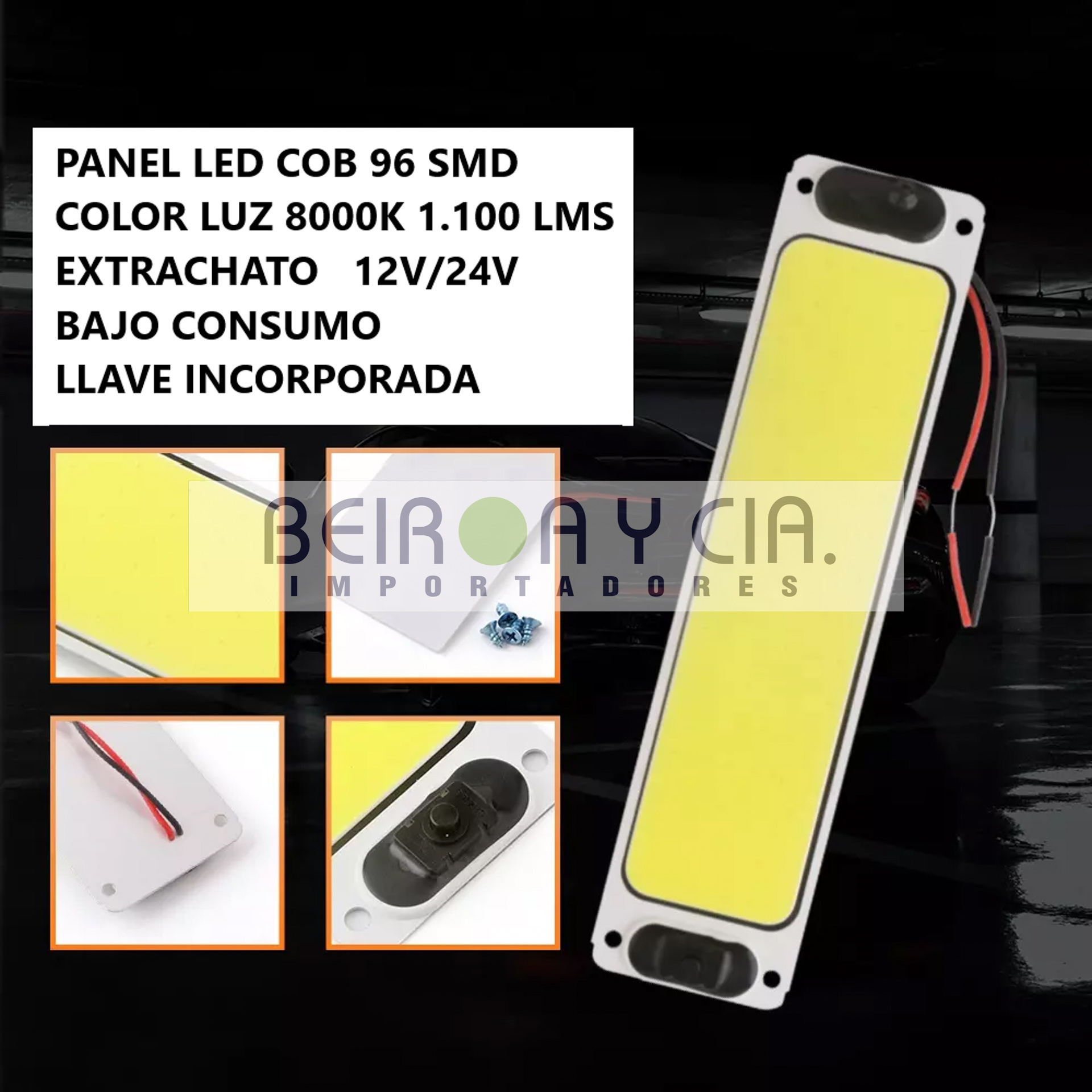 PLAFON XE LED 25CM X 6CM X 1.5CM 12V/24V C/LLAVE