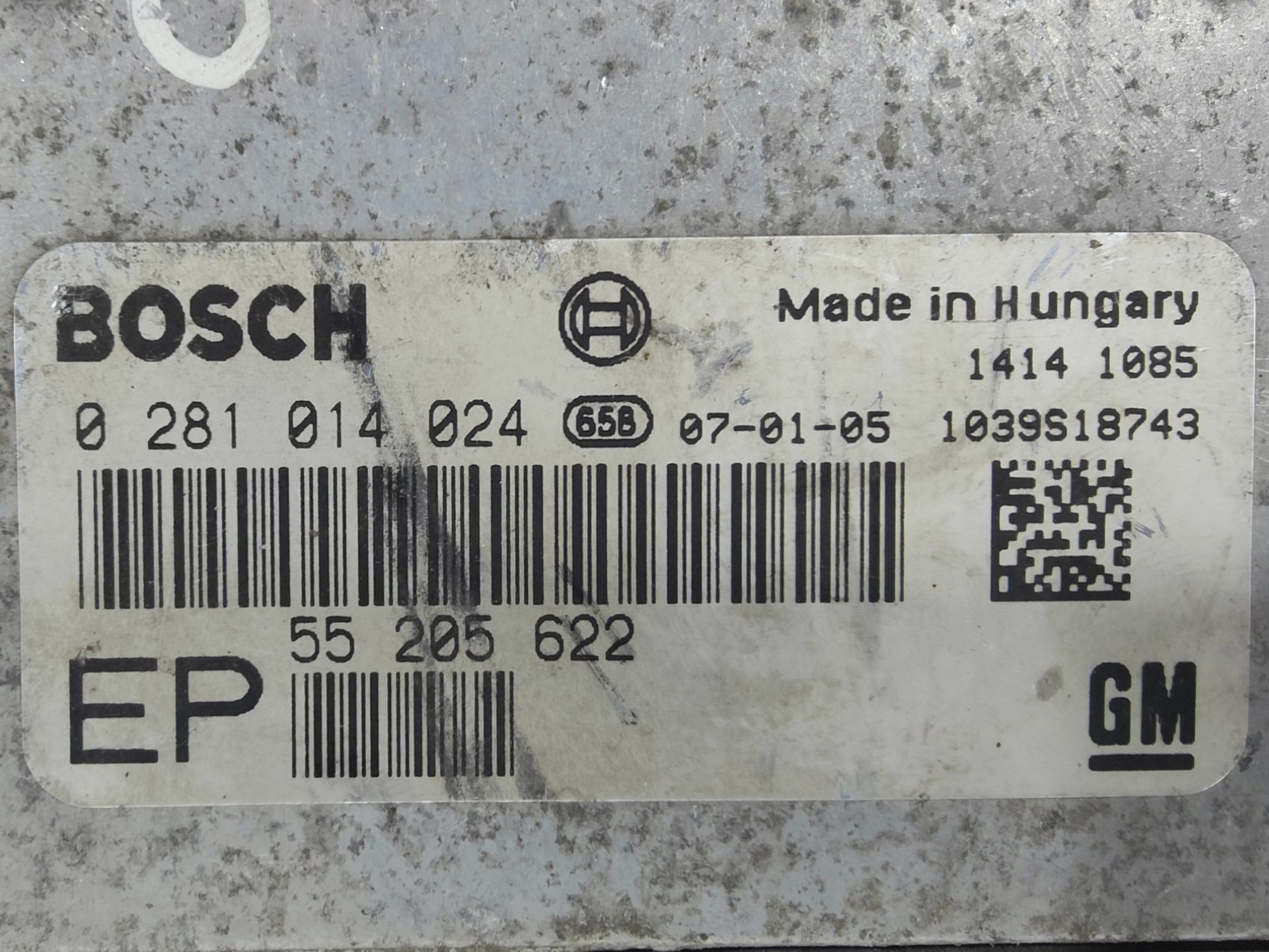 ECU de motor Opel ASTRA ZAFIRA 1.9 CDTI 120CV 2007, Ref: 8132-K3B7