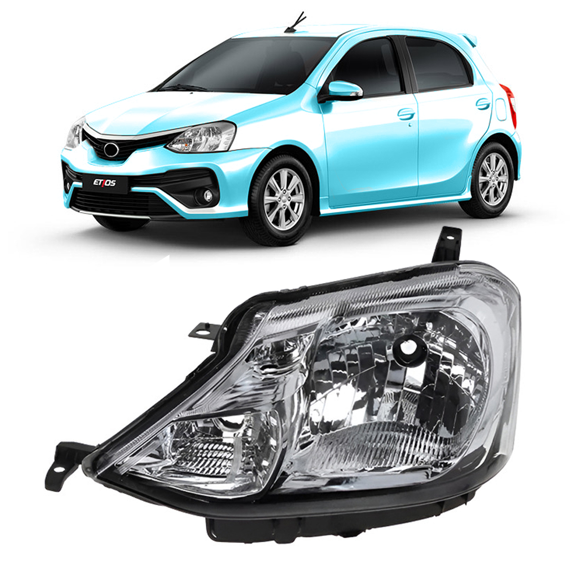 Semioptica Cromada Izquierda Toyota Etios 2017/