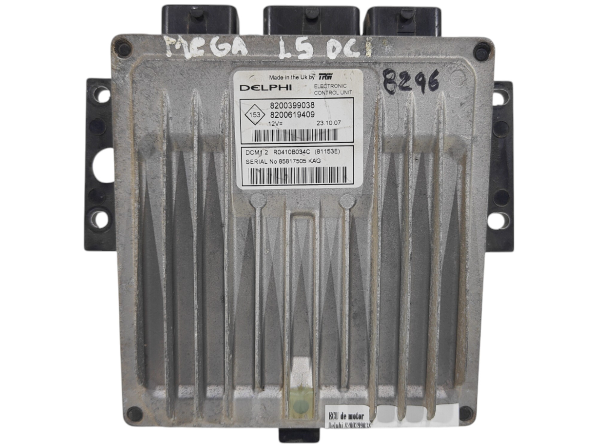 ECU de motor Renault Megane 1.5 dci , Ref: 8296-K3A5