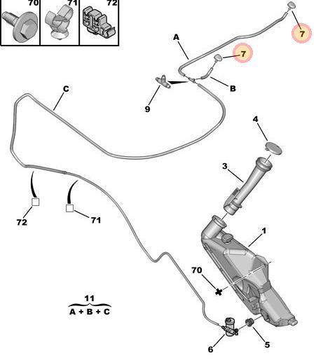 SAPITO LANZA AGUA CITROEN PEUGEOT 206 307 308 C4 3008 (6438AV) [ORIGINAL PSA]