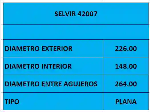PLACA EMBR TOYOTA COROLLA N-D (226mm) WESTLAKE