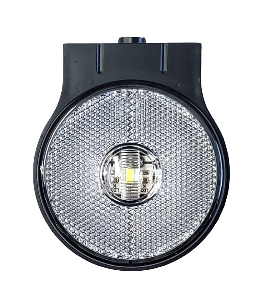 Faro lateral redondo 65mm con soporte cristal 12-24V ficha H3