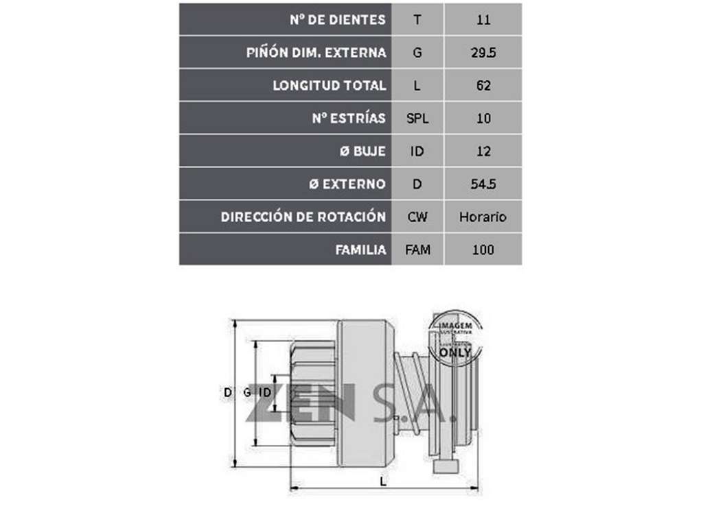 BENDIX BOSCH TIPO 575 11 DIENTES
