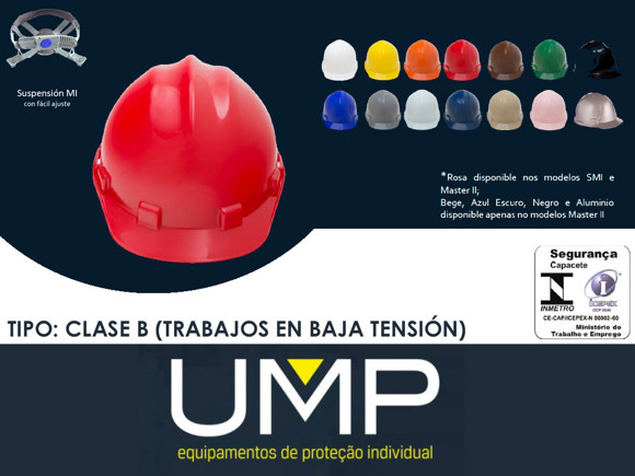 CASCO SEGURIDAD ROJO MASTER I COMPLETO (C/ARNES Y BARBIJO)