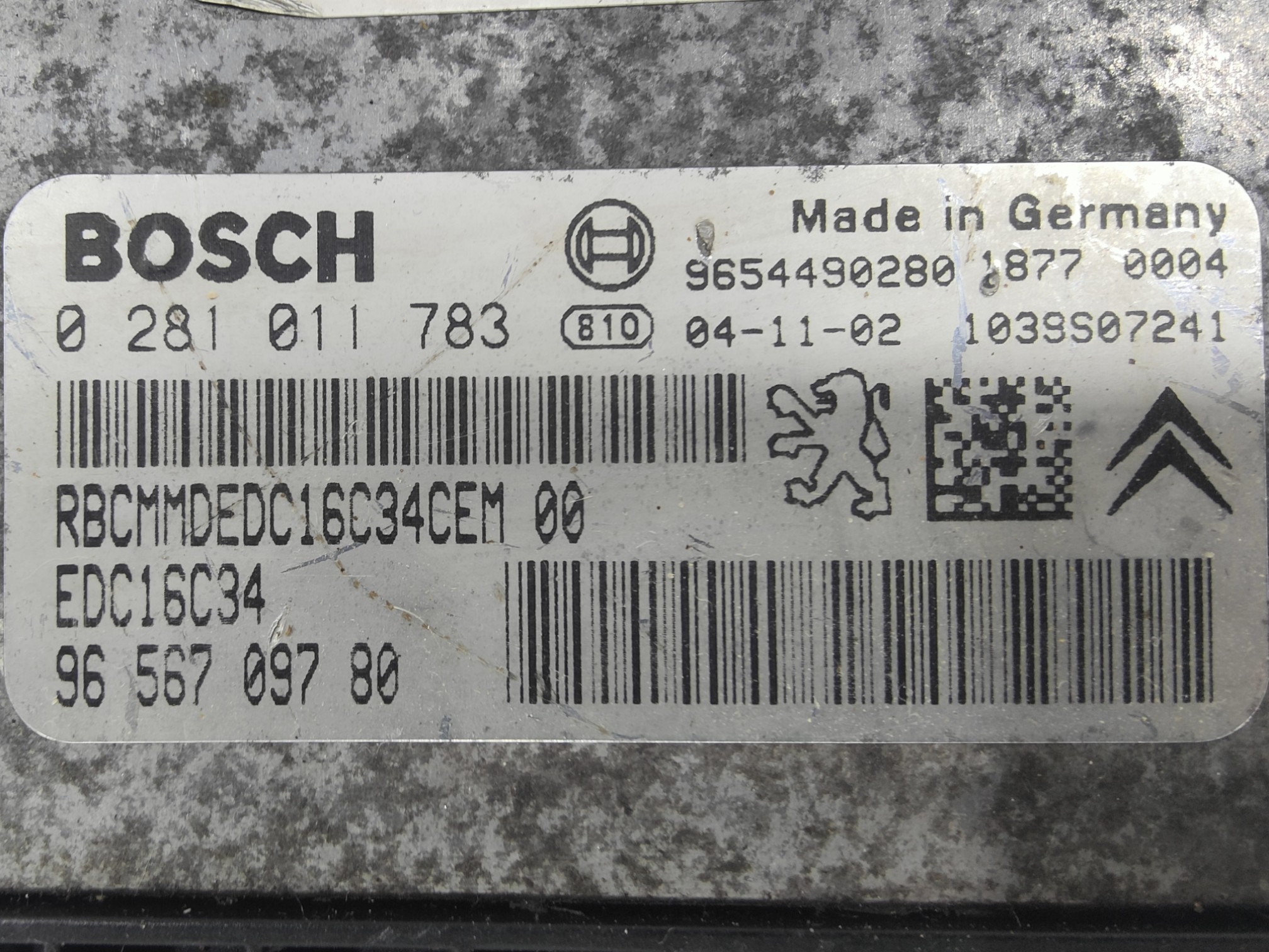ECU de motor Peugeot 206 1.4 HDI 2004, Ref: 8198-K3B5