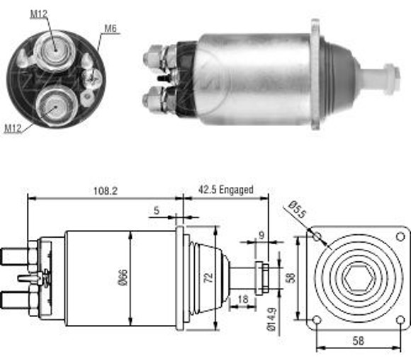 AUTOMATICO ARRANQUE PLATINA CUADRADA SCANIA 124 C/BOSCH